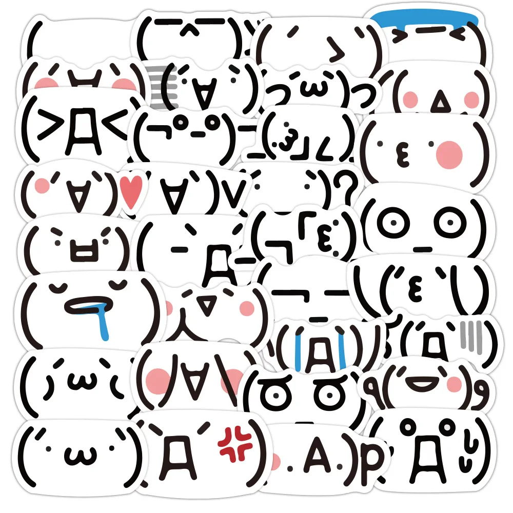 

40pcs Cute Cartoon Expression Pack Sticker Water Cup Notebook Mobile Phone Children's Classic Toy Decoration Waterproof Sticker