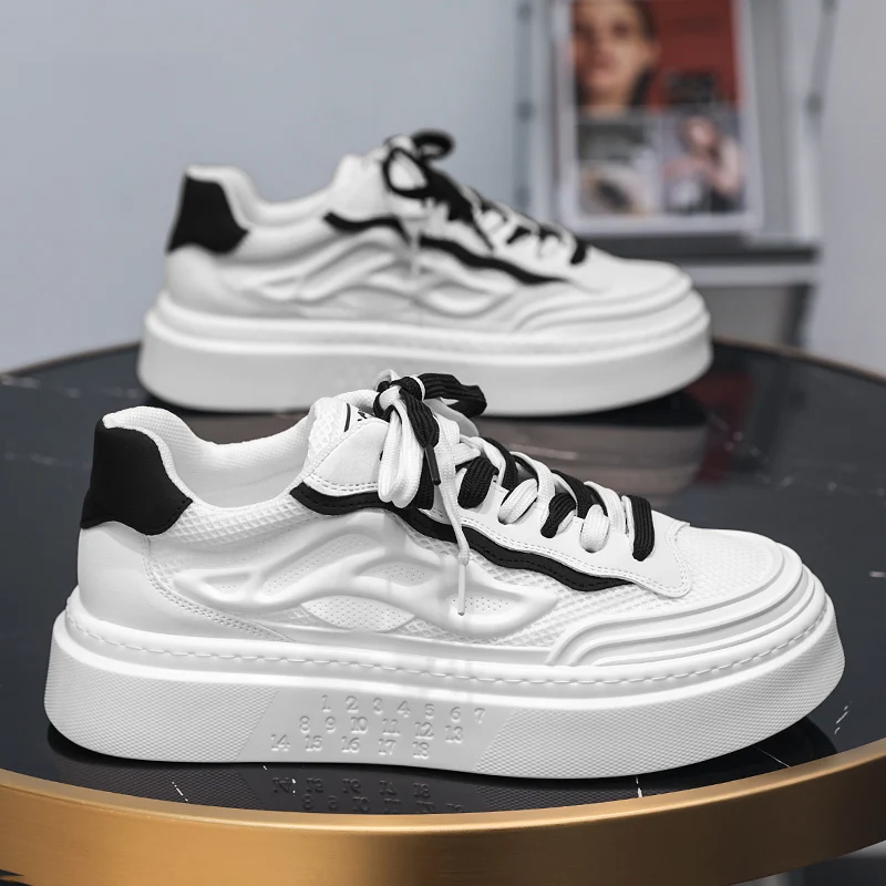 Мужские Популярные Повседневные Кроссовки Дышащая Обувь Из Искусственной Кожи