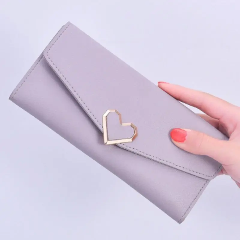 2023 Women Long Wallets Purses Luxury Love Heart Wallets  Ladies Girl Money  Pocket Card Holder Female Wallets Phone Clutch Bag