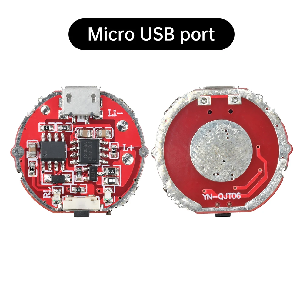Фото Плата драйвера фонарика типа C/Micro USB «сделай сам» с переключателем яркости, регулируемая плата зарядки 10 Вт №5