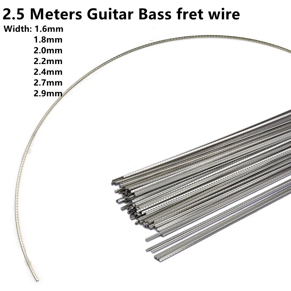 2.5 Meters Cupronickel Electric Bass Guitar Fret Wire 8FT Bass Guitar Fingerboard Fret Wire Copper Nickel Silver Gauge1.6-2.9MM enlarge