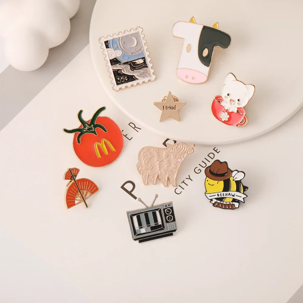 Мультяшная креативная брошь из сплава с изображением бабочки пчелы домашних