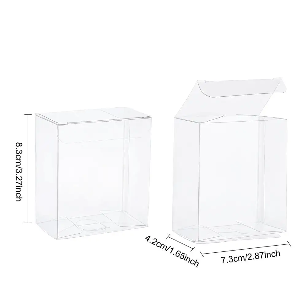 24pcs Foldable Rectangle Clear PVC Boxes Wedding Favor Gift Packing Case Jewelry Display Candy Cookies Storage Containers