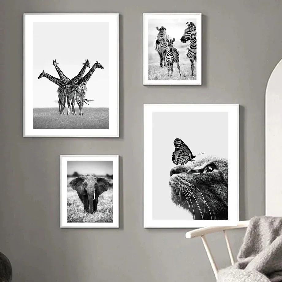 Скандинавские ретро принты Lenta для принтера роликовый скейтборд слон зебра