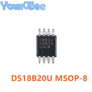 5PCS DS18B20U MSOP-8 DS18B20Z SOP-8 Single Bus Temperature Sensor Chip