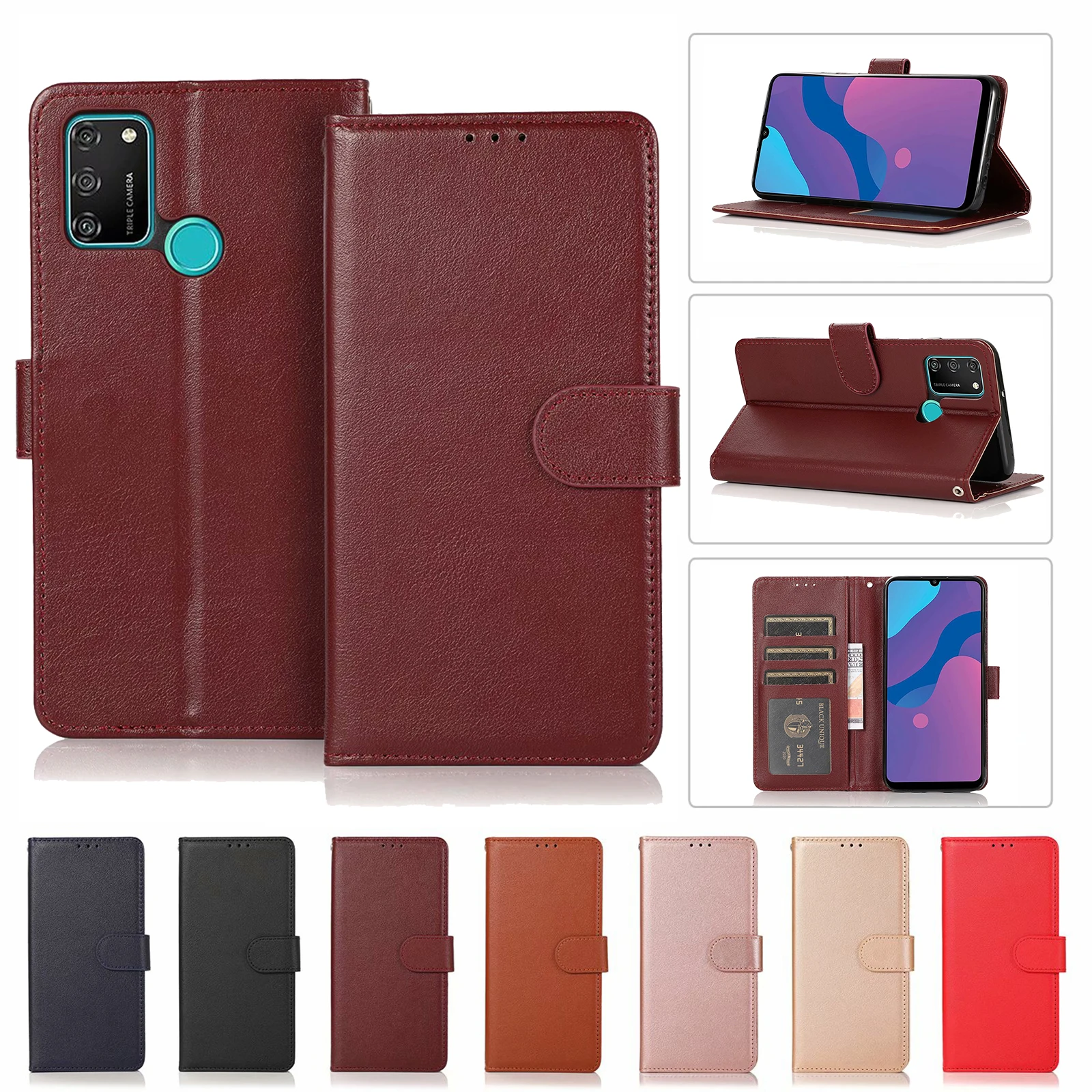 

Wallet Leather Case for Huawei Honor 10 9 20 Lite Pro 9A 9C 9S 8A 8X 8S 7A 7S 7C 6A 7S 10i 9i 20i Flip Wallet Case Housing Funda