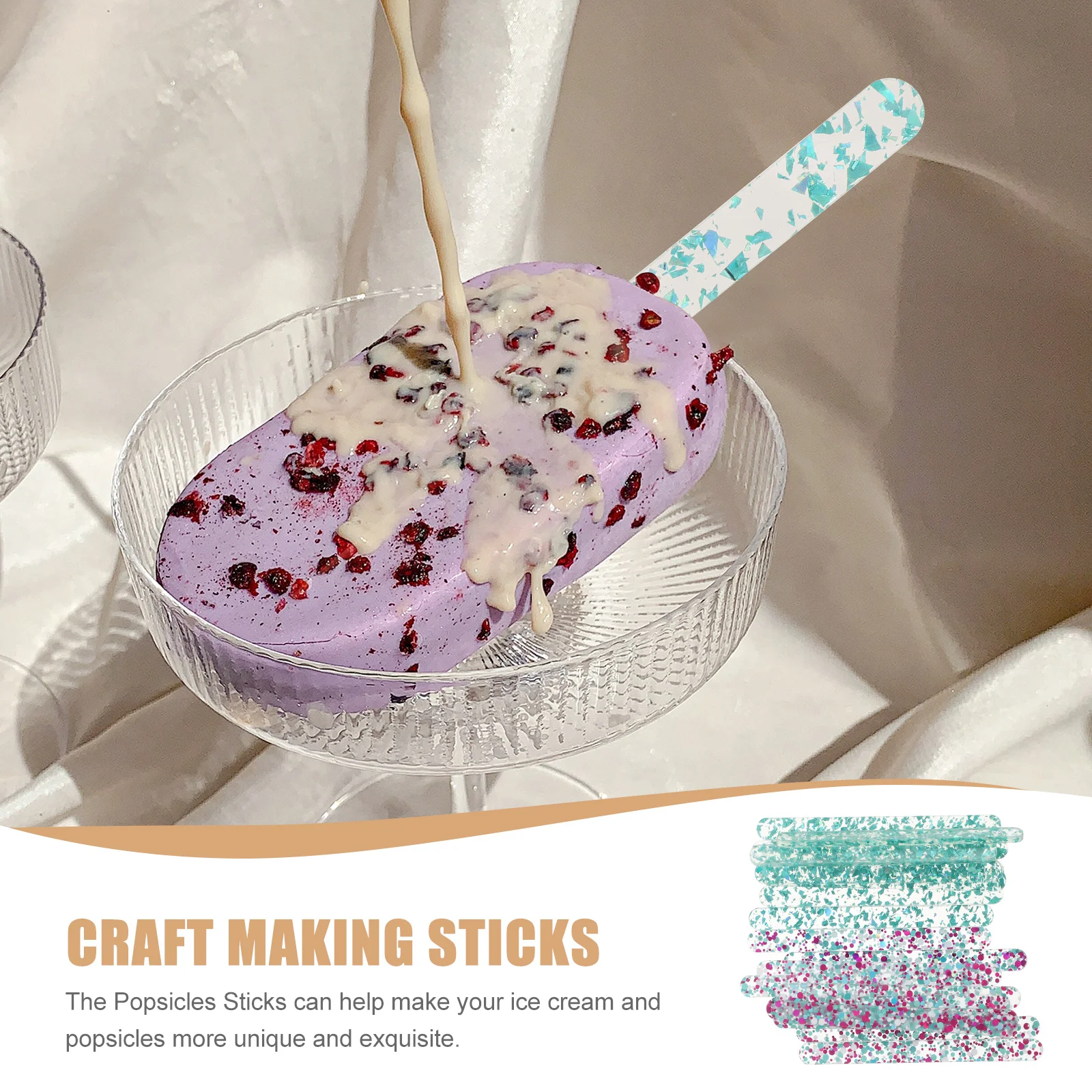 20 шт. акриловые палочки для мороженого цветные креативное изготовление сделай
