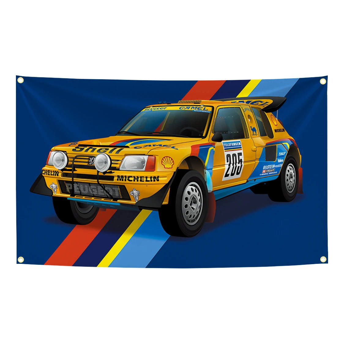 Фото Флаг P-Peugeot 205 Classic Rally Car, 90x150 см, гобелен из полиэстера с цифровой печатью, баннер для декора стен гаража №4