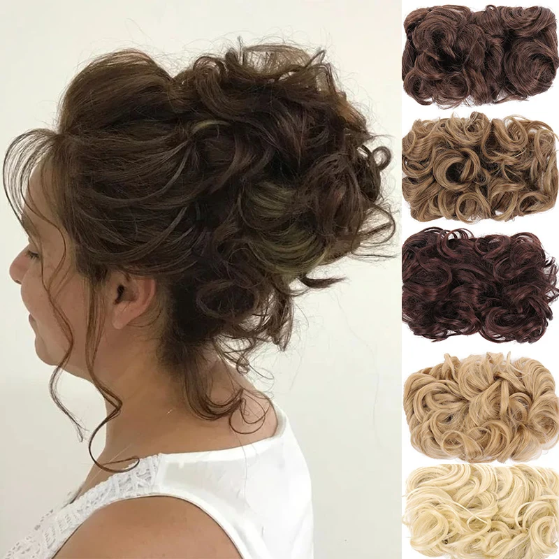 

Synthetic Large Comb Clips In Curly Hair Extension Fake Hair Pieces Chignon Women Updo Cover Hairpiece Extension Hair Bun
