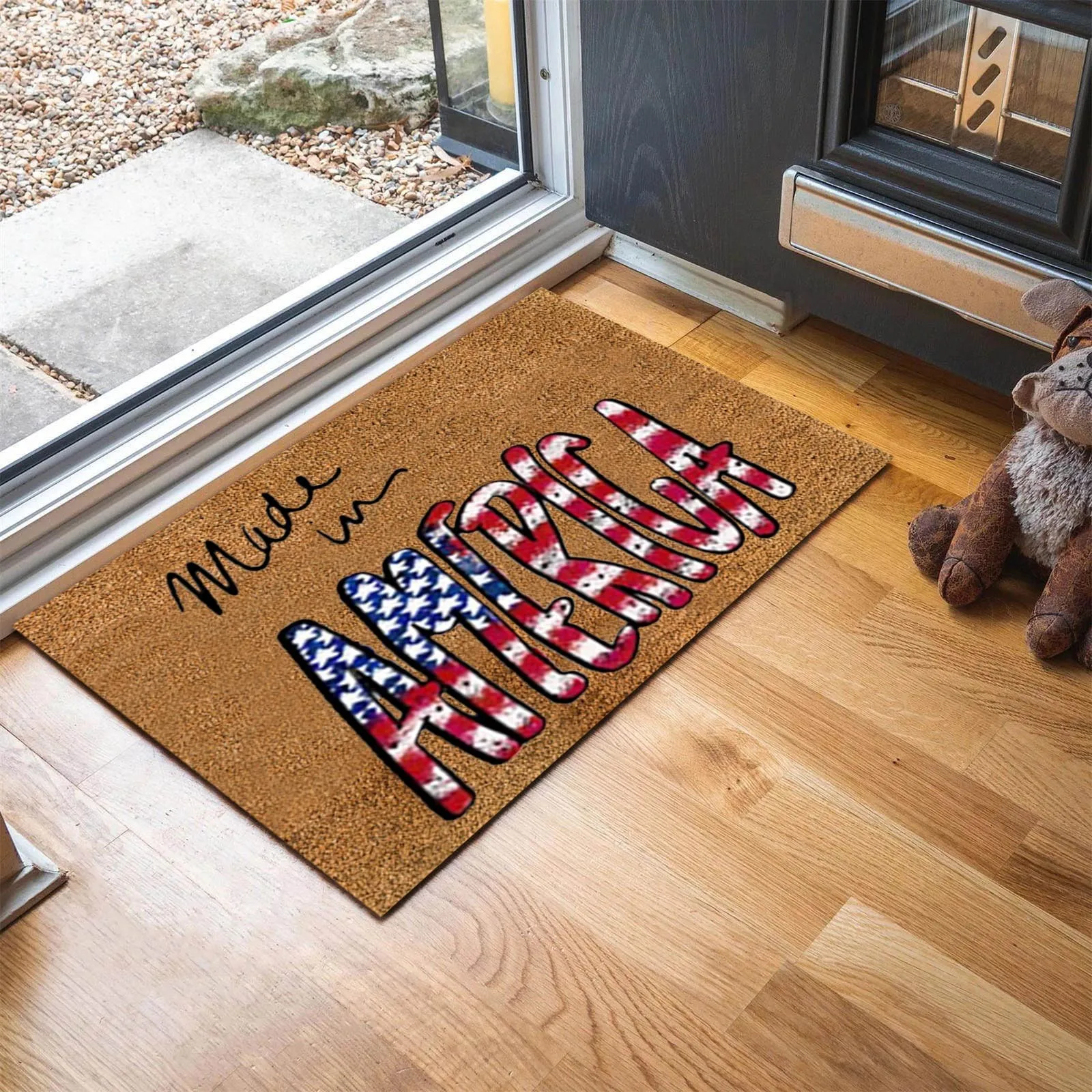 

Independence Day Decoration Door MatAnti Slip Indoor Outdoor Carpet Home Map Floor Mat Non Slip Rubber White h Throw Blanket