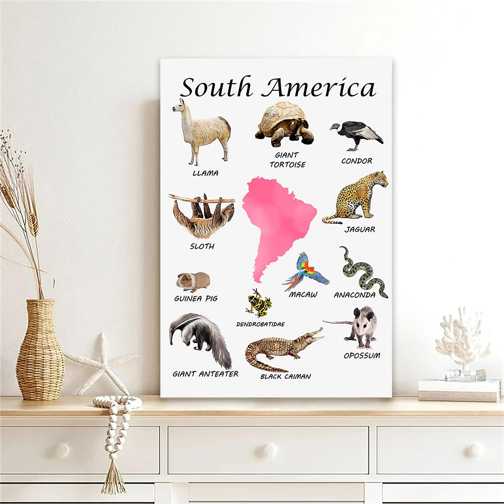 Плакат Южной Америки Антарктика животные принты холст картина декор для