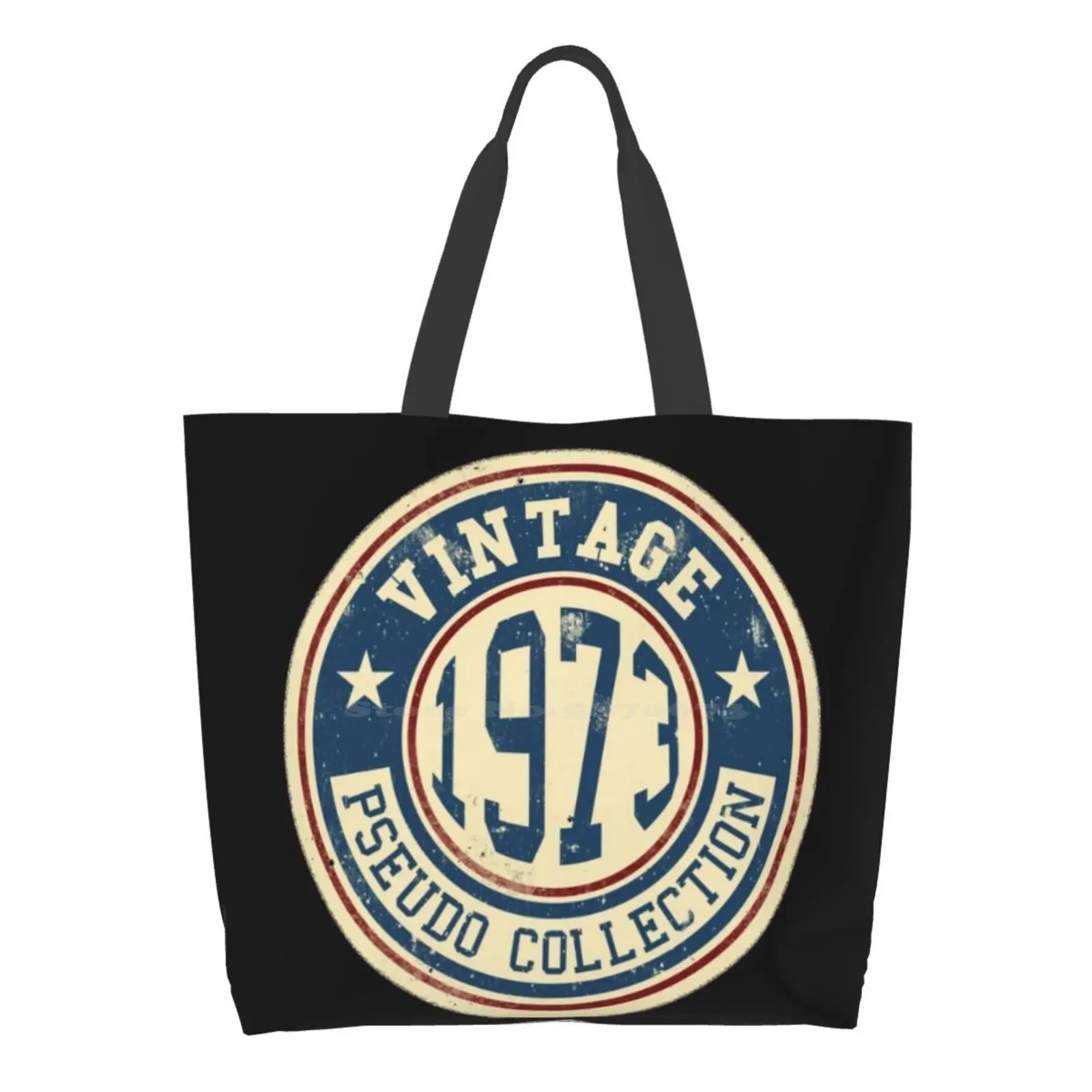 

Vintage Retro Classic 1973 Pseudo Reusable Shopping Bag Tote Large Size Retro 70S Eighties Vintage Old School Arcade Commodore