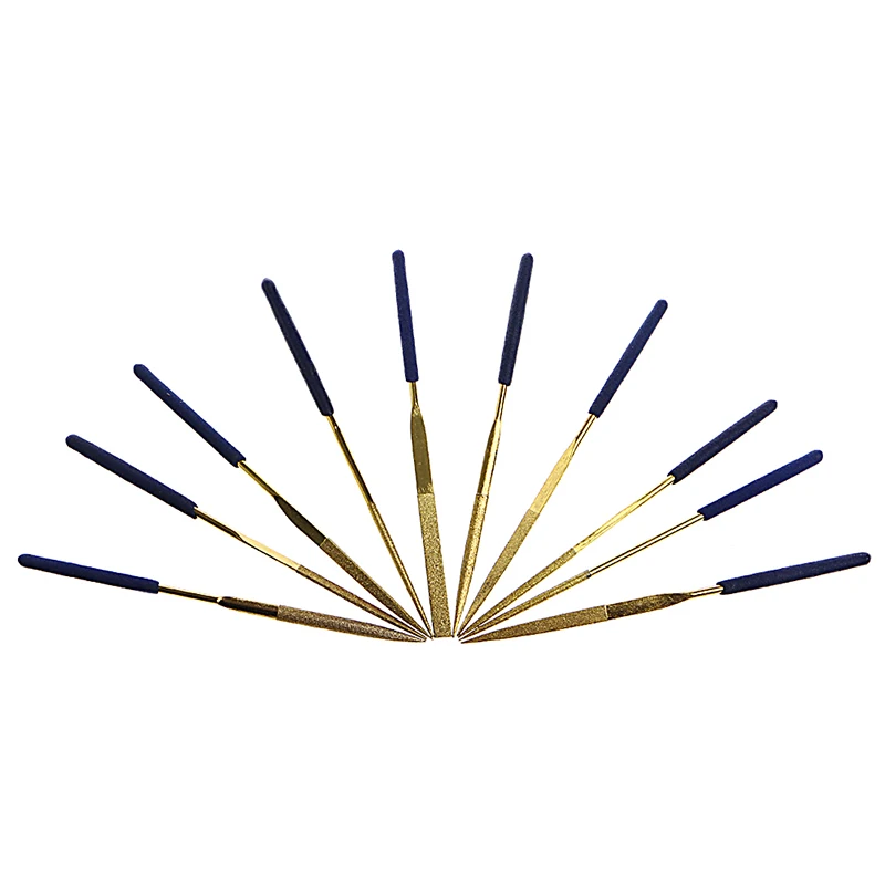 Новые 10 шт. для титановой иглы с алмазным покрытием набор плоских напильников