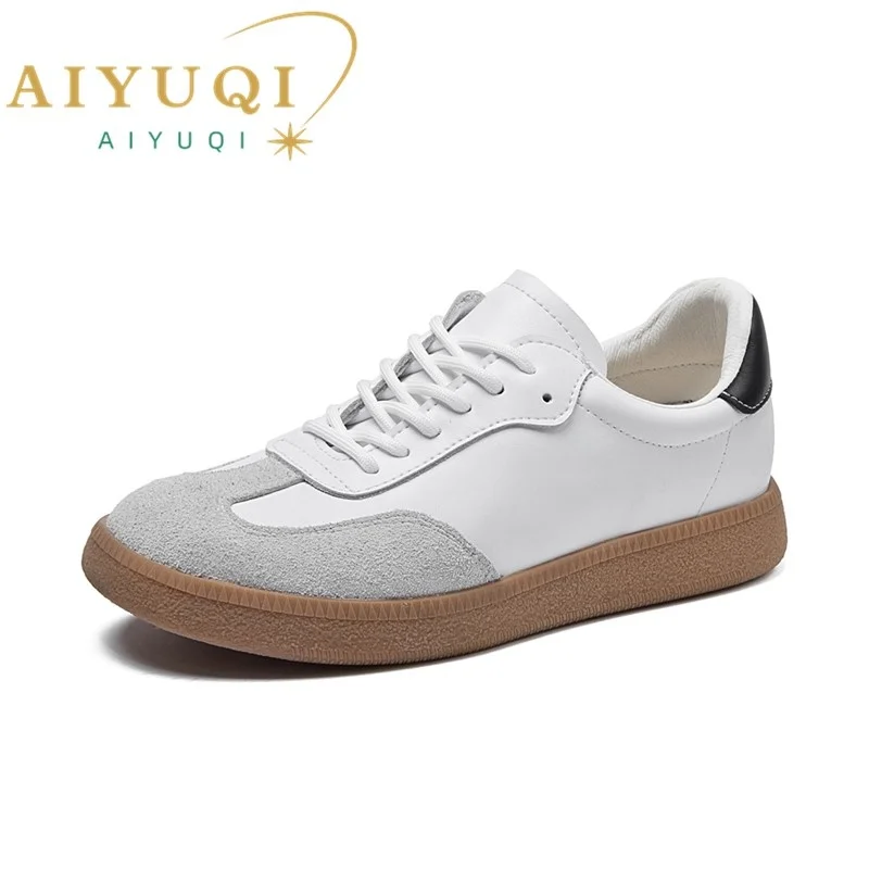 

New Women's Sneakers Genuine Leather 2023 Spring New Women Moral Training Shoes Flat Casual Running Shoes Ladies