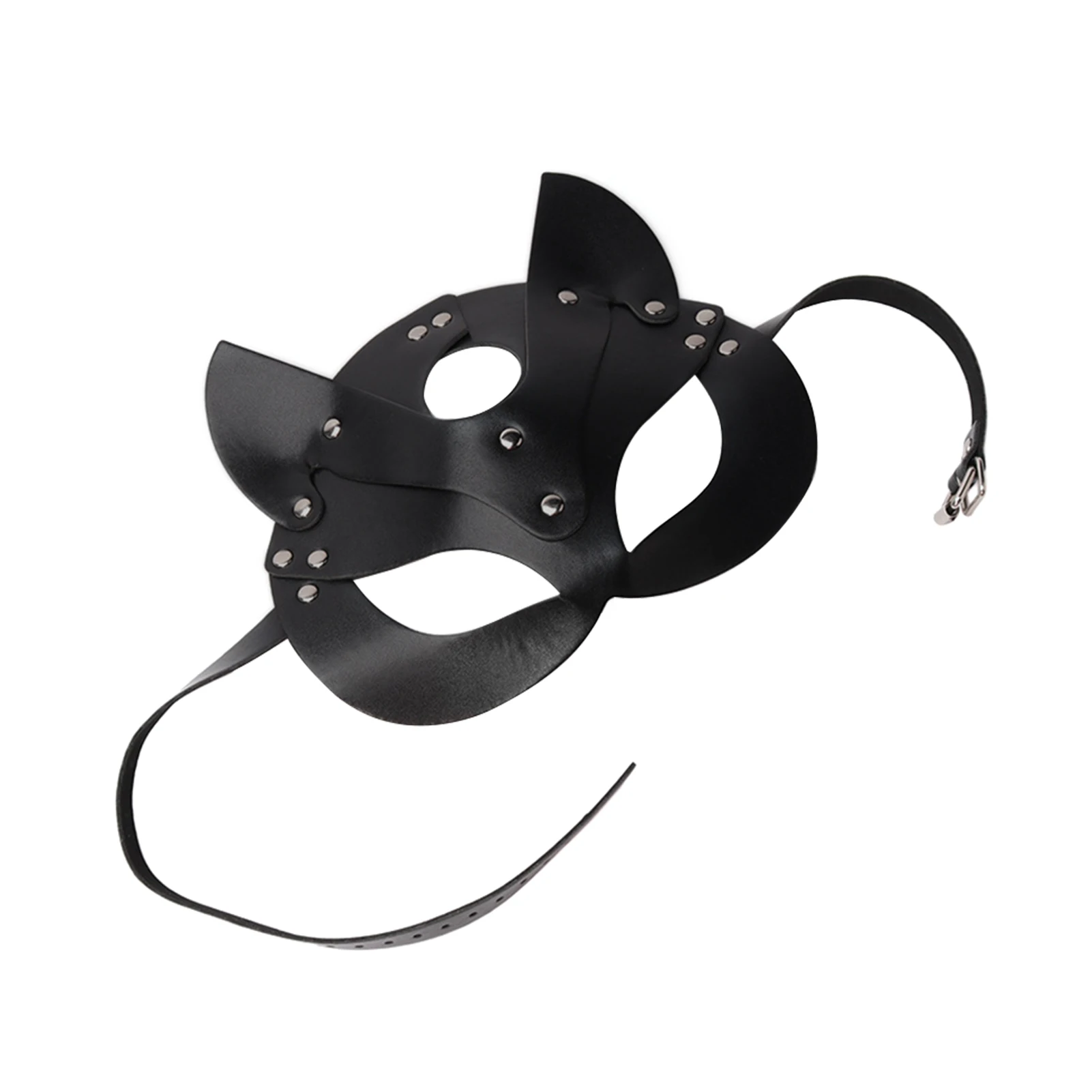 

Masquerade Half Face Halloween Party Lightweight Sexy Adjustable Length Costume Prop PU Leather Fox Cover Fancy Indoor Outdoor