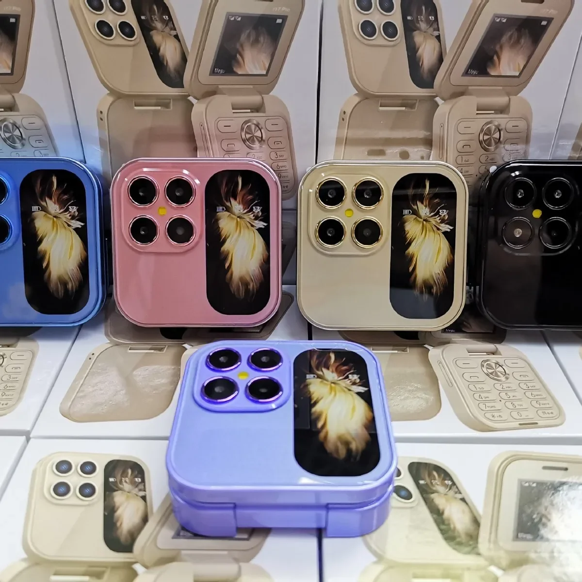 Фото Новый бестселлер I17Pro, маленький телефон без смартфона, раскладной телефон для пожилых людей, двойная карта, двойной ожидание, большой объем, большой шрифт, телефон для пожилых людей №4