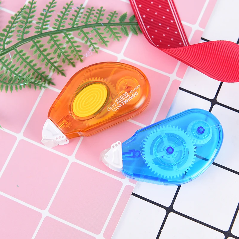 

Transfer Double Sided Plastic Refillable Adhesive Tape 5m Roller Pen Glue Blue/Orange
