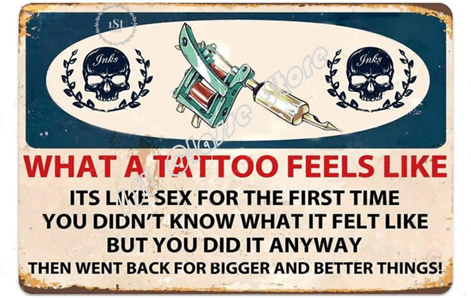 

Tattoo Tin Sign Retro Tattoo Studio Shop Wall Decoration Sexy Lady Metal Sign People Cave Sign Tin Plate Poster Plaque 20x30cm