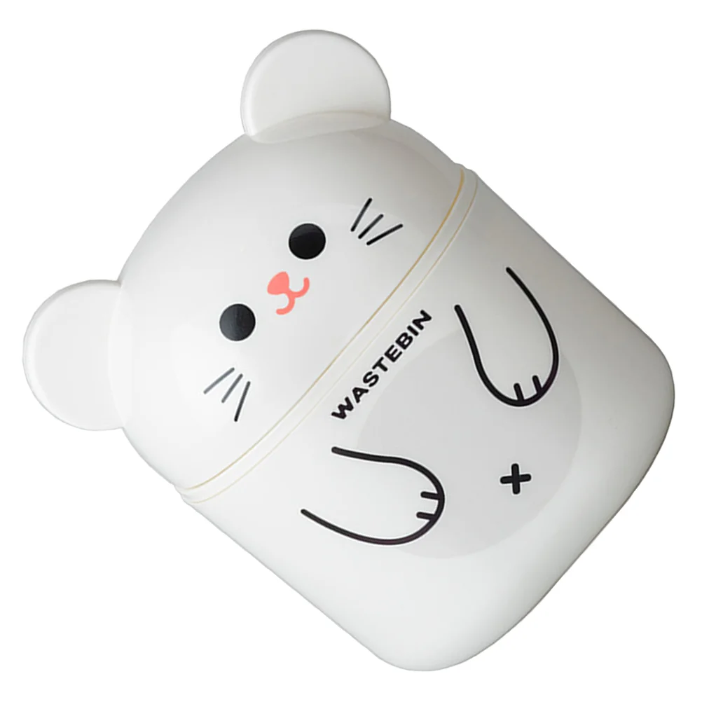 

Trash Can Desktop Mini Garbage Bin Cartoon Bear Trash Bin Table Waste Can
