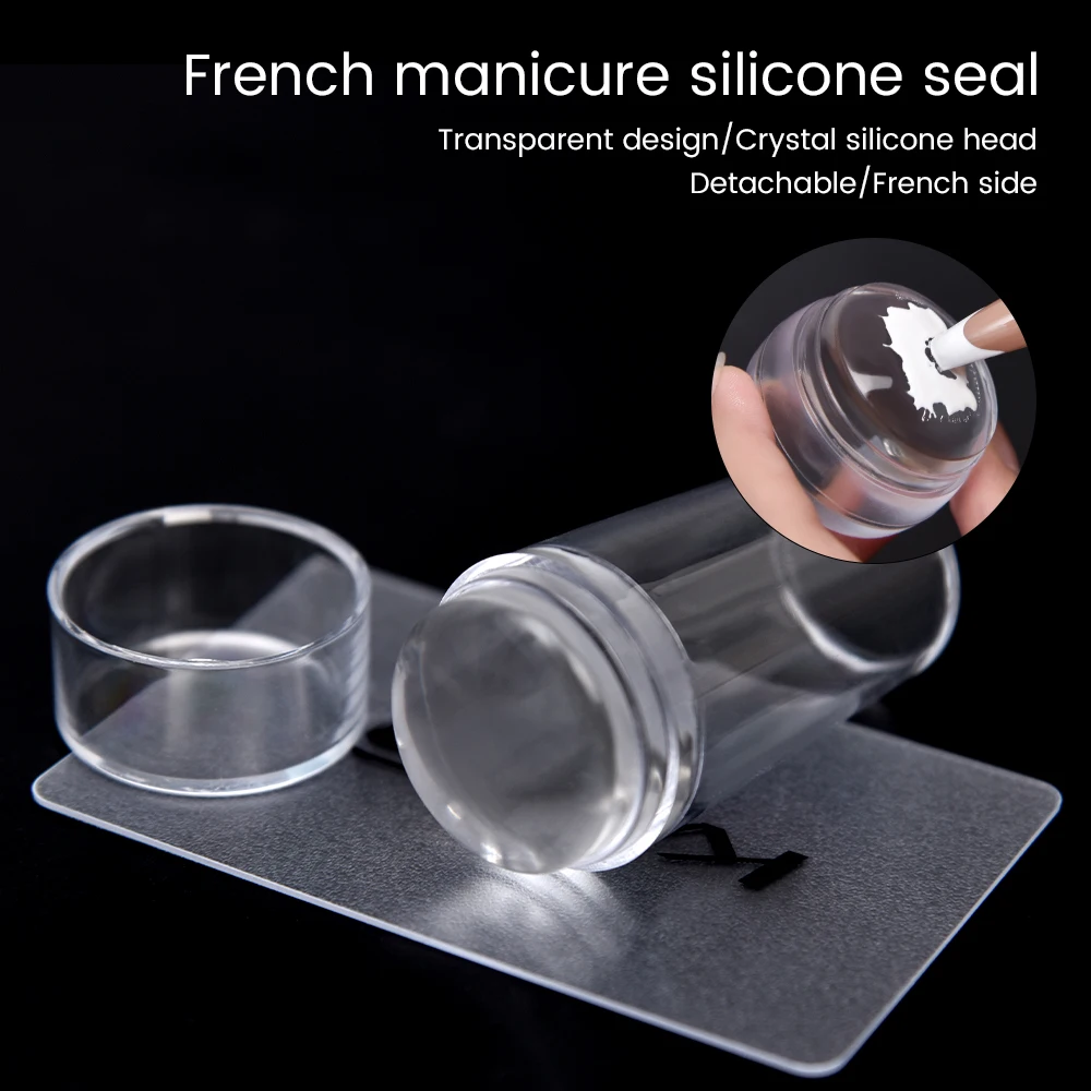 

KADS Nail Stamping Stamp Scraper Set Transparent Jelly Print Transfer Manicure Template Silicone Marshmallow Nail Stamp Scraper