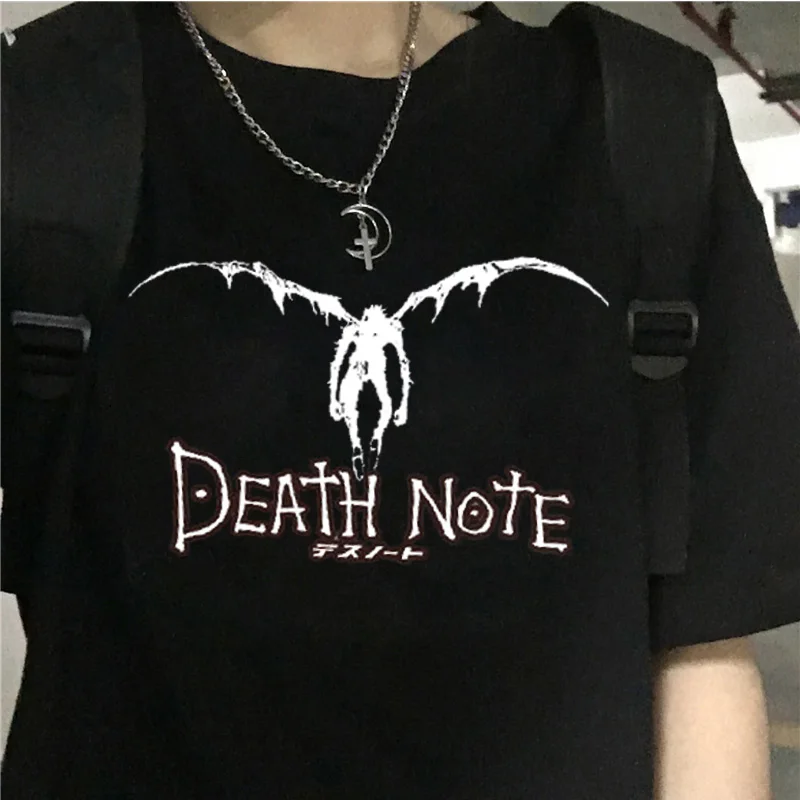 

Novelty Death Note Shinigami Ryuk T-shirt Women Short Sleeve Japanese Manga Light Yagami L T-shirt Cotton Anime Tee Gift Idea