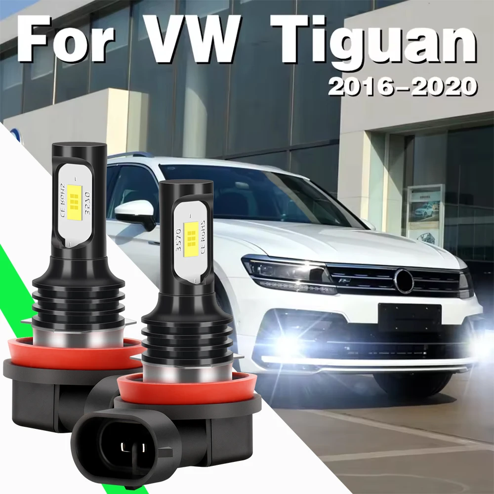 

H11 Передняя противотуманная фара 6000K 3570 Светодиодная лампа для Volkswagen VW Tiguan 2 MK2 2016 2017 2018 2019 2020 Аксессуары