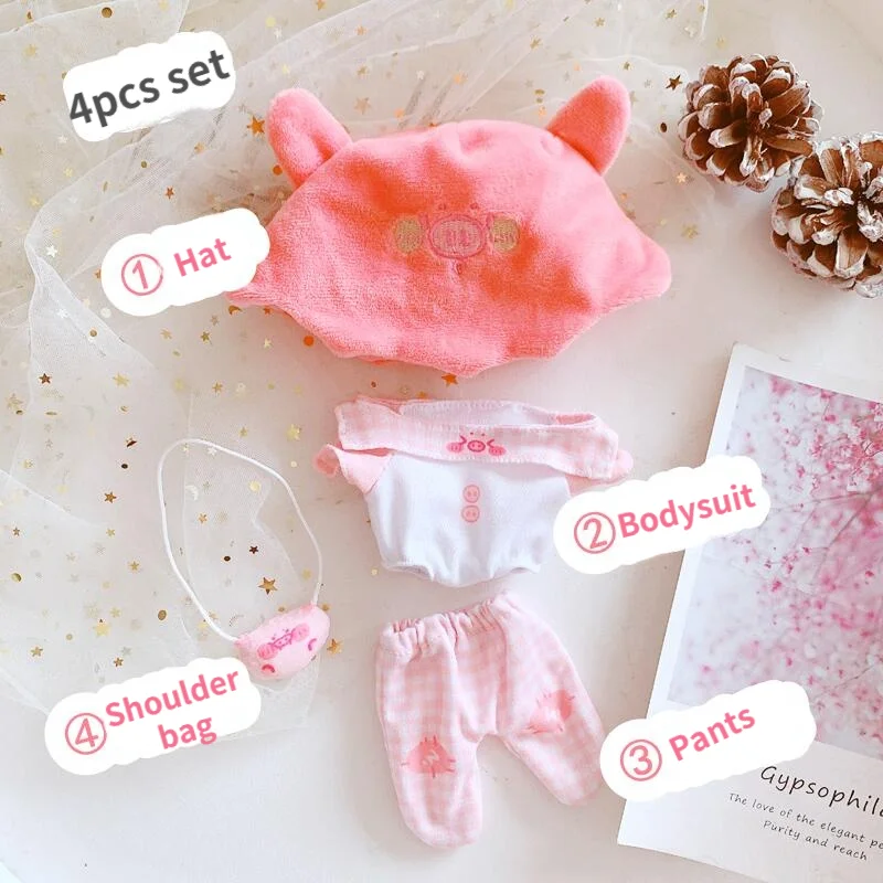 

[MYKPOP]KPOP Dolls Clothes & Accessories: Clothes 4pcs Set for 20cm / 8'' Dolls(without Doll) Fans Collection SC23032120
