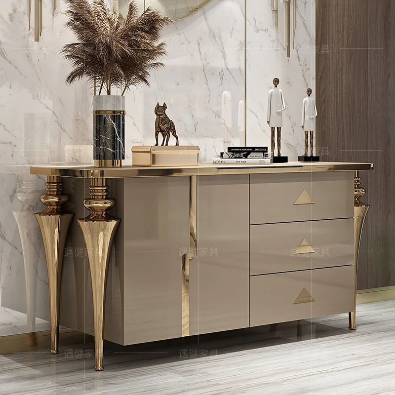 

Italian light luxury sideboard living room modern American entry hall cabinet side minimalist shoe cabinet porch locker