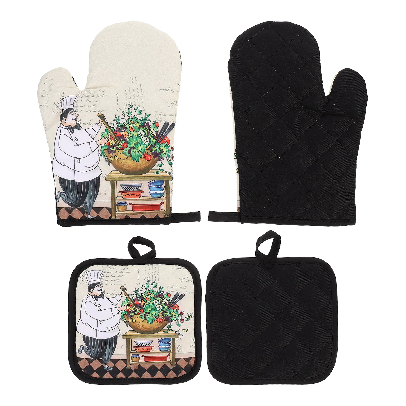 

Kitchen Glove Cooking Hot Microwave Gloves Mitts Mitt Pad Anitpot Mitten Bbq Oven Mittens Supplies Heat Insulating Cotton