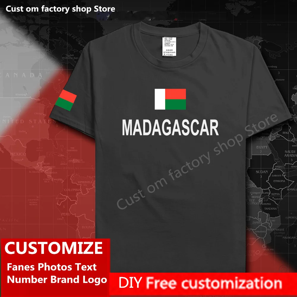 

Madagascar T shirt Custom Jersey Fans Name Number Brand LOGO Cotton Tshirt Loose Casual T-shirt MDG Malagasy Madagasikara