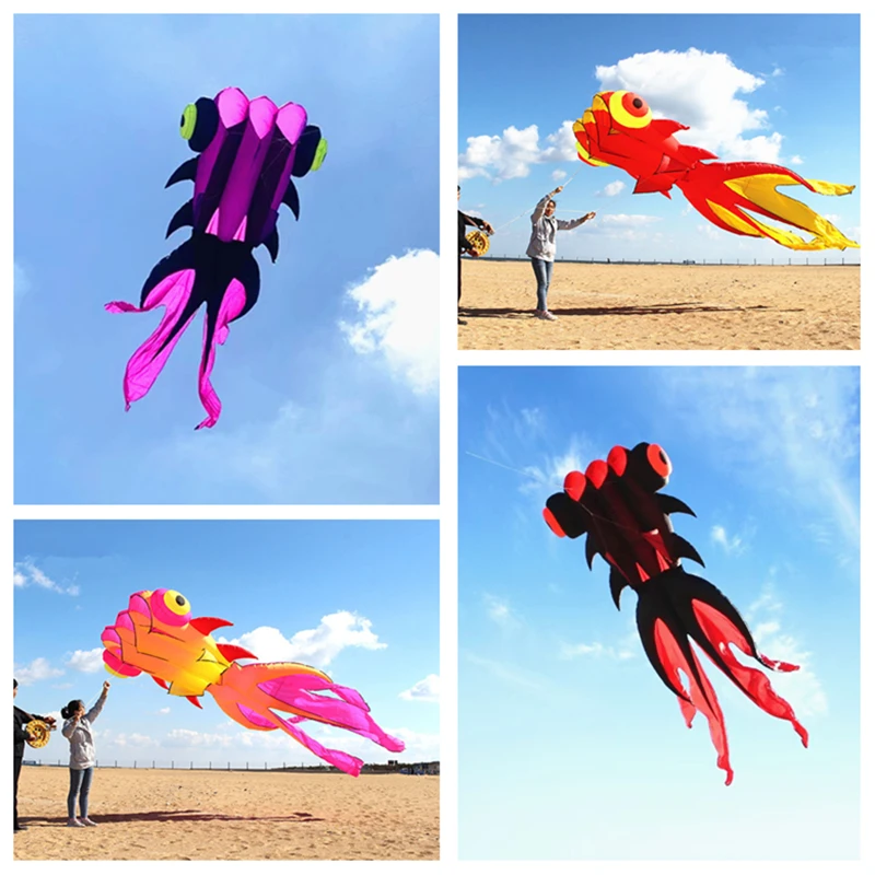 Бесплатная доставка летающий змей с рыбой для взрослых воздушные змеи золотой