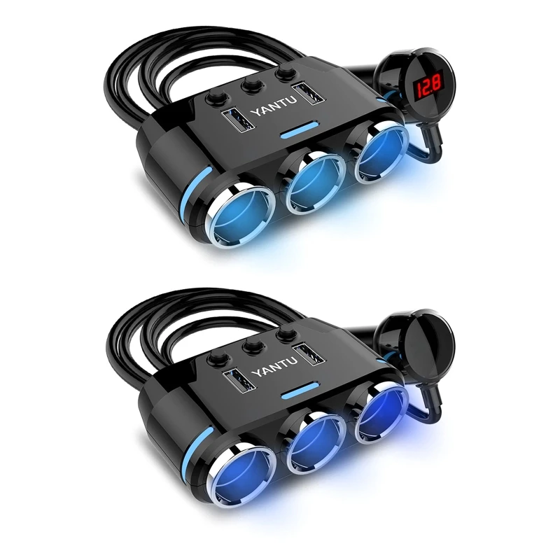 

12V-24V Car Cigarette lighter Socket Splitter Plug Dual USB Charger Plug Adapter