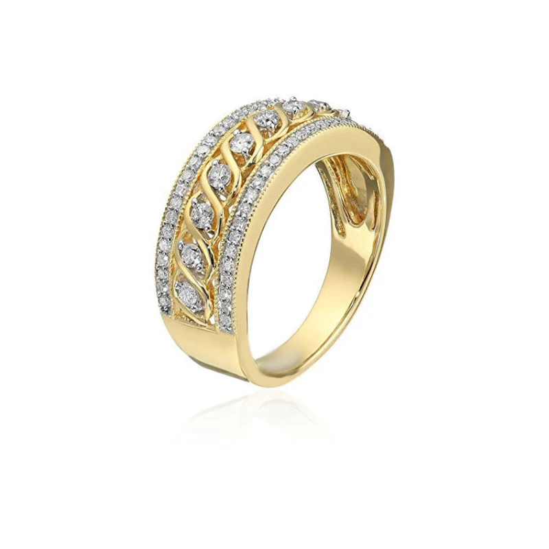 

Wholesale Trendy Geometric Tension Setting Gold Plated Color Dichroic Micro-set Cubic Zirconia Men Rings