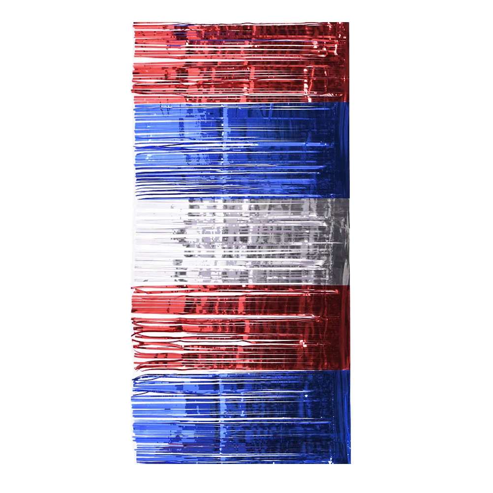 

Tinsel Foil Fringe Curtain Independence Day Decoration Independence Day Table Skirt for Independence Day