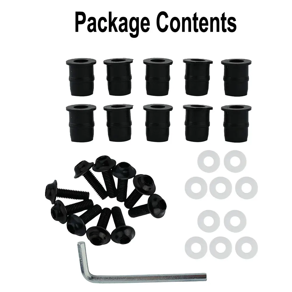

Screw Kit CNC Bolt Aluminum+plastic Black M5 Motorcycle Strength Windscreen Windshield Accessory Fairing Screen