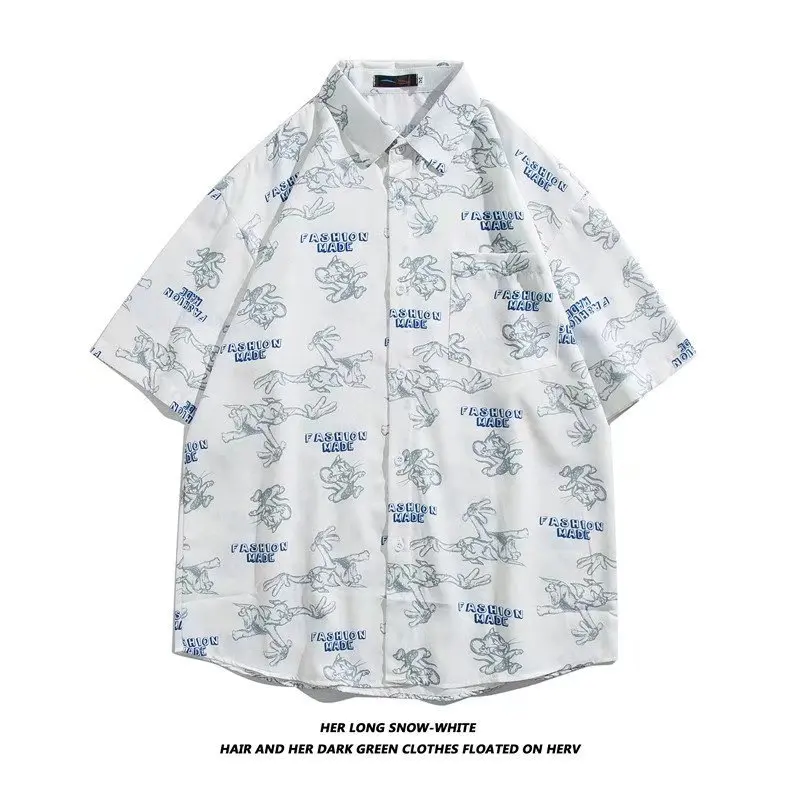 2022 Summer New Men's Casual Shirts Comfortable Fashion Trend Breathable Loose Short Sleeve Printed High Quality Shirt Jackets
