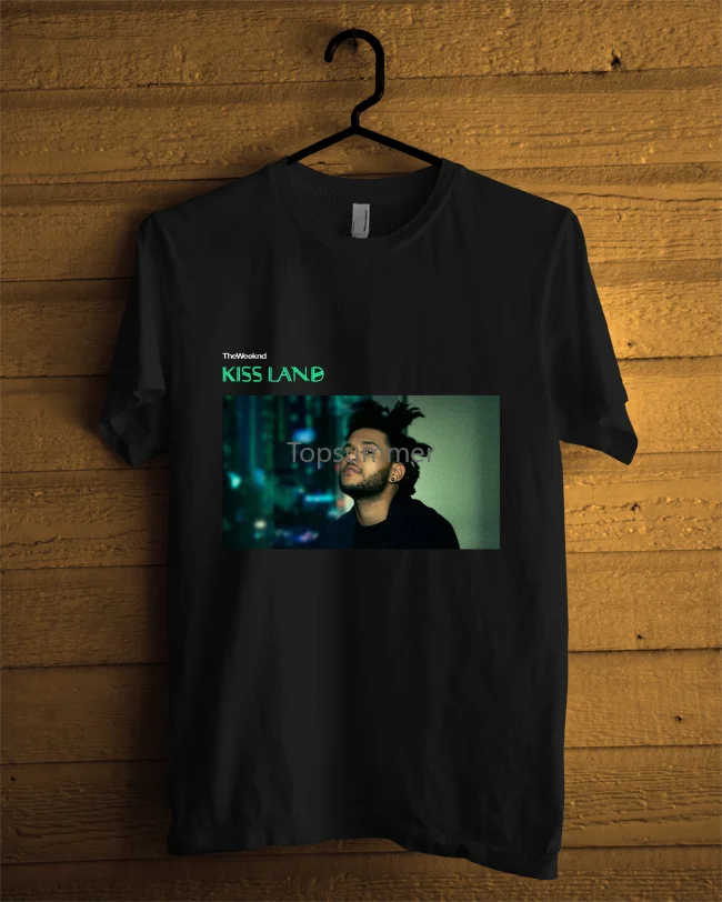 

The Weeknd Kiss Land Black T-Shirt Custom Size S-3Xl Printed T Shirt Men Cotton T-Shirt New Style Print Men Brand Clothing