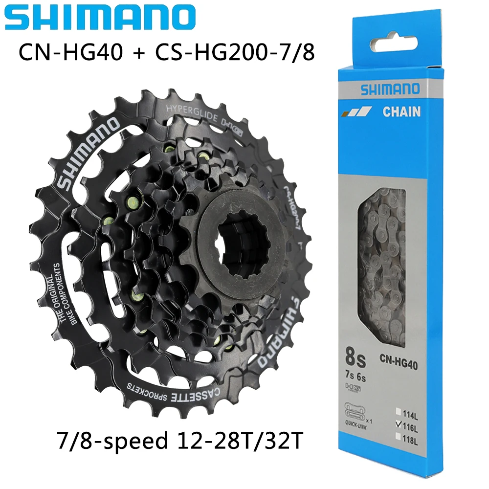 SHIMANO CN-HG40 6/7/8 скоростная велосипедная цепь HG200 12-28T 12-32T кассетная звездочка для
