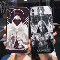 marvel logo moon knight phone case for huawei p smart z 2019 2021 p20 p20 lite pro p30 lite pro p40 p40 lite 5g funda back