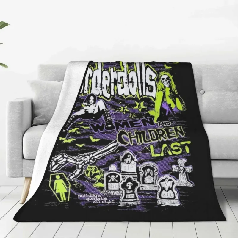 

Murderdolls-Printed Flannel Throw Blanket, Lightweight Bedspreads, Summer Air Conditioning