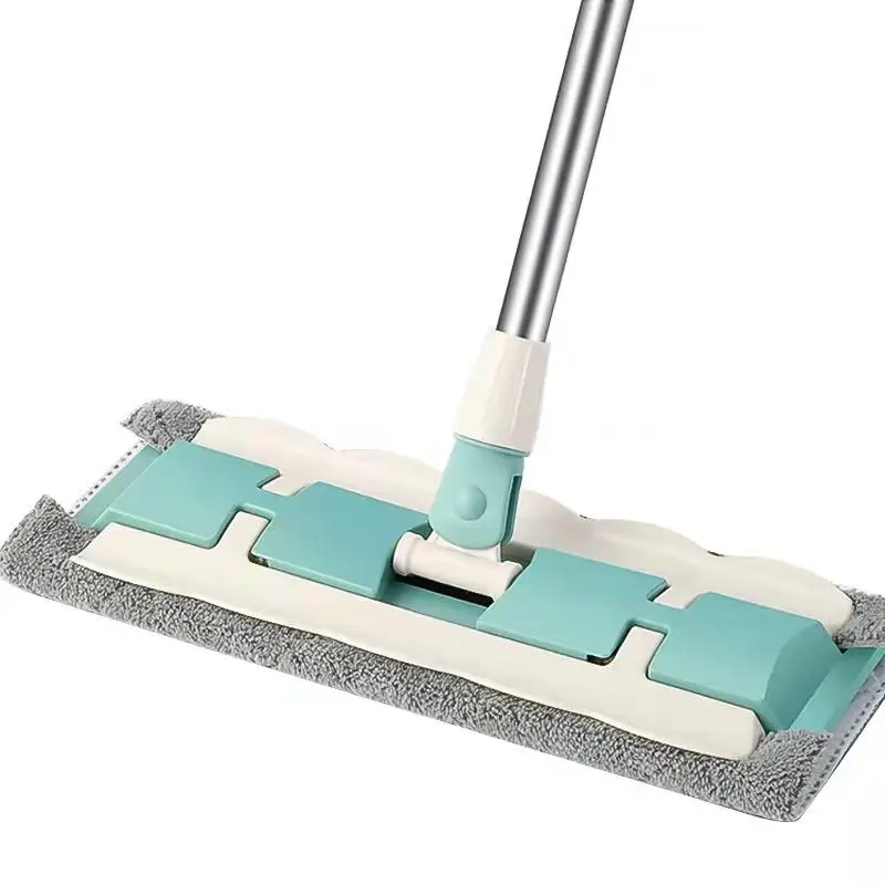 

Household Flat Mop Telescopic Floor Cleaning Mops with Reusable Large Microfiber Pads 360 Degree Rotation Lazy Mop Cleaning Tool