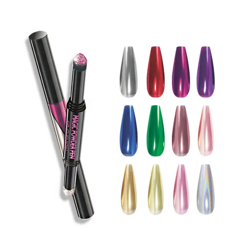 

HEALLOR Nail Art Cushion Pen Air Cushion Mirror Powder Laser Gold And Silver Pen Aurora Powder Nail Pen Pigment Nail Decorations