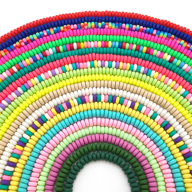 

1 String 4X7MM Colorful Soft Clay Wheel Beads Jewelry Handmade Accessories Diy Bracelet Necklace Decorative Materials