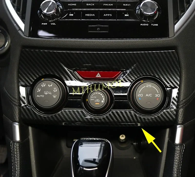 

Внутренняя центральная консоль из углеродного волокна, крышка переключателя кондиционера, отделка для Subaru Forester (SK) 2019 2020 2021 2022 2023 2024