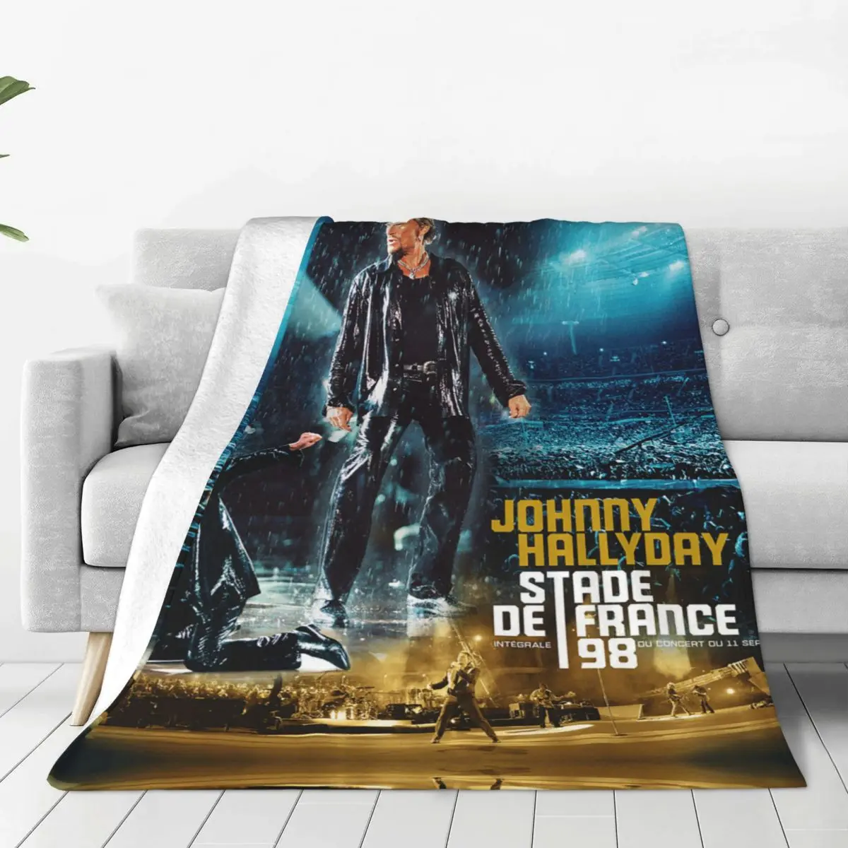 

Johnny Hallyday Blankets Flannel Spring/Autumn Music Breathable Super Soft Throw Blankets for Bed Outdoor Rug Piece