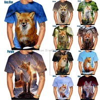2022 new fashion animal 3d print womenmens funny lovely animal fox casual short sleeve shirt t shirts xs5xl