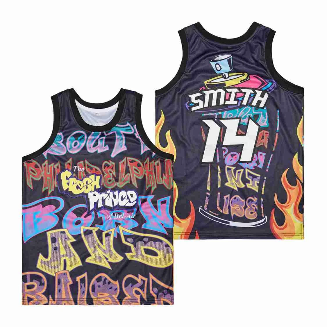 

BG Basketball Jersey The Fresh Prince 14 Bel Air Academy Jerseys Embroidery Sewing Outdoor Sportswear Hip-hop Movie Black