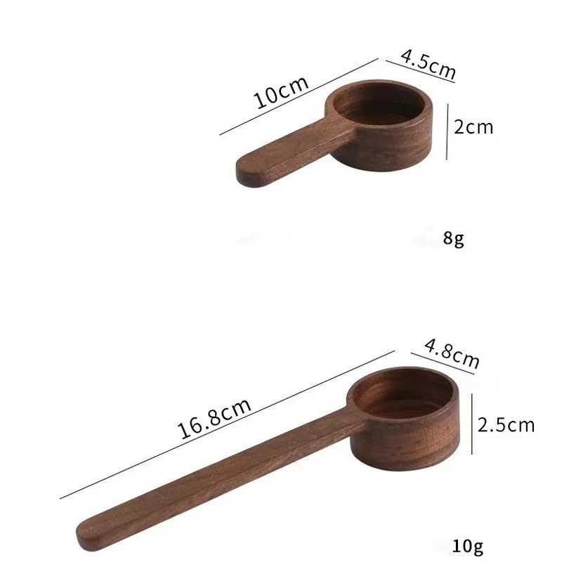 Home Black Walnut Measuring Spoon Set Kitchen Spoon Long and Short Handle Coffee Measuring Spoon Wooden Coffee Measuring Tools images - 6