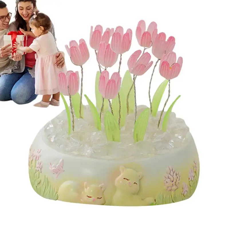 

DIY Tulip Night Light Handmade Tulip Lamps Cute Desk Decor Cute Night Light Romantic Tulip Lamps For Desk Nursery Living Room