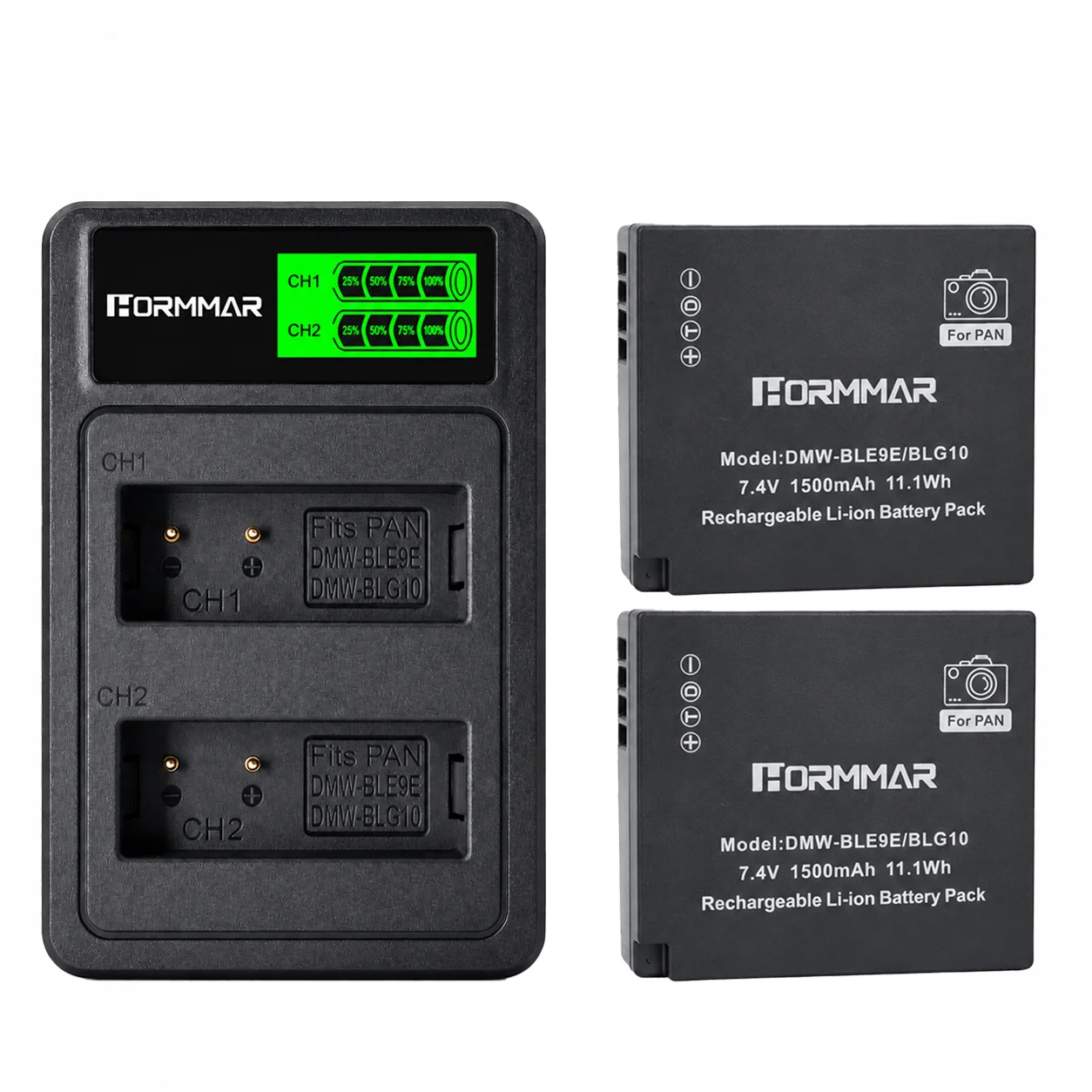 Фото Аккумулятор DMW-BLG10 DMW BLG10 BLE9 + двойное зарядное устройство USB Type-C для камер Panasonic Lumix GF5 GF6 GX7 GX80 GX85 LX100 DC-TZ99 №1